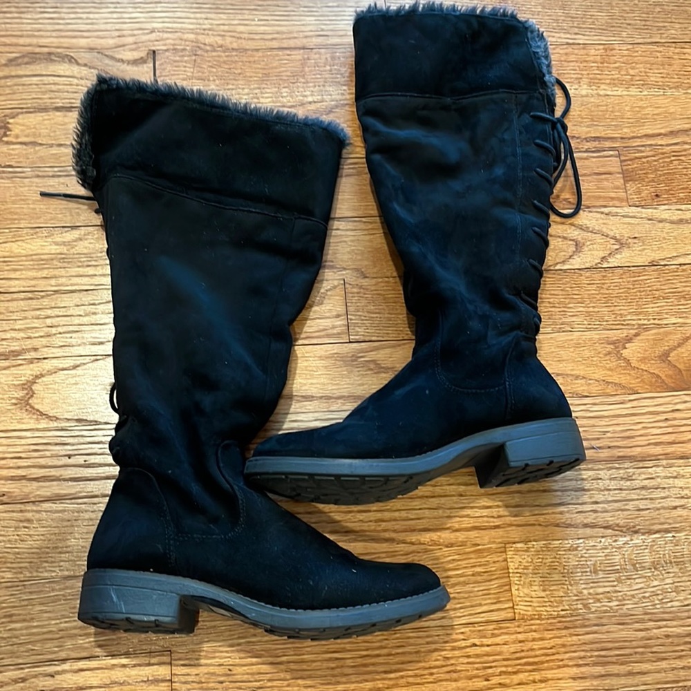 Faux suede winter boots